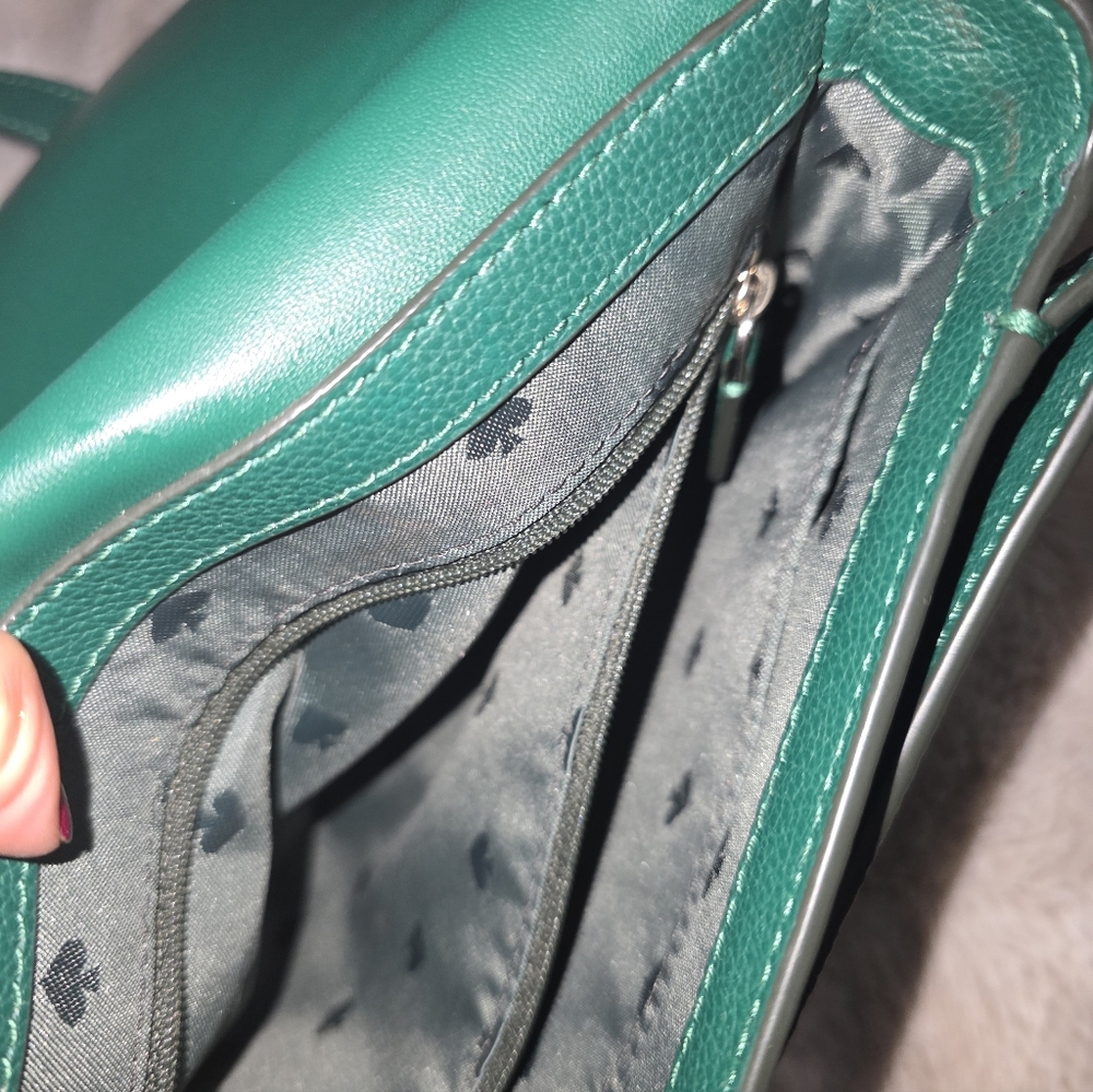 Kate Spade Blake Saddlebag Pebbled Leather Crossbody In Forest Green. Never Used - Picture 8 of 14